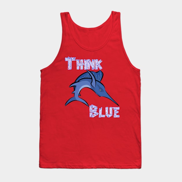 Think blue Tank Top by Philippians413